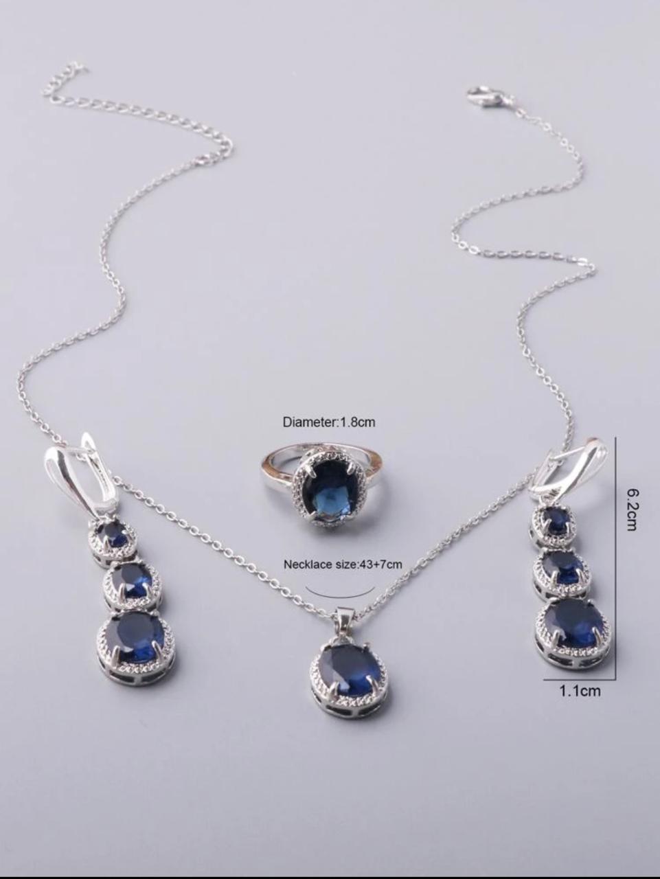4pcs Gemstone Decor Neklace Set (S925) image 1