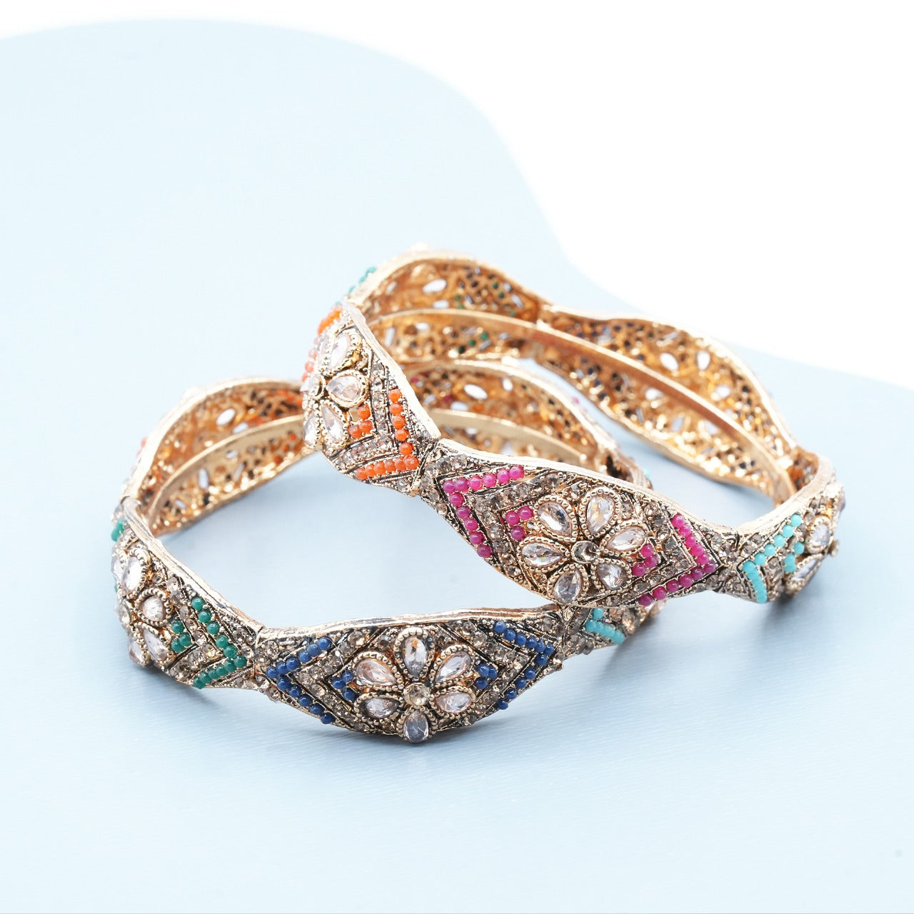 Vintage-inspired Kara adorned with intricate floral detailing, capturing timeless elegance and artisanal charm image 1