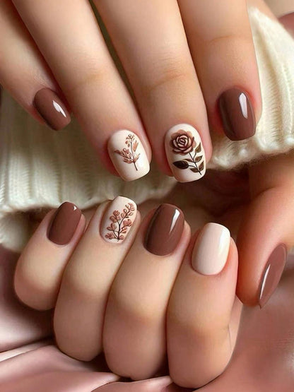 Simple Rose Gentle Removable Fit Fake Nails image 2