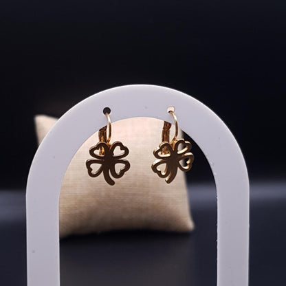 Gold Clover Hoop Earrings – Symbol of Luck & Elegance image 3