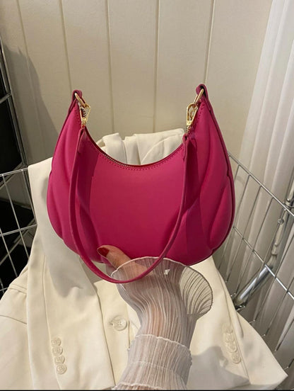 ALL MATCH TEXTURED EMBOSSED FASHION SOLID COLOR CRESCENT BAG image 21