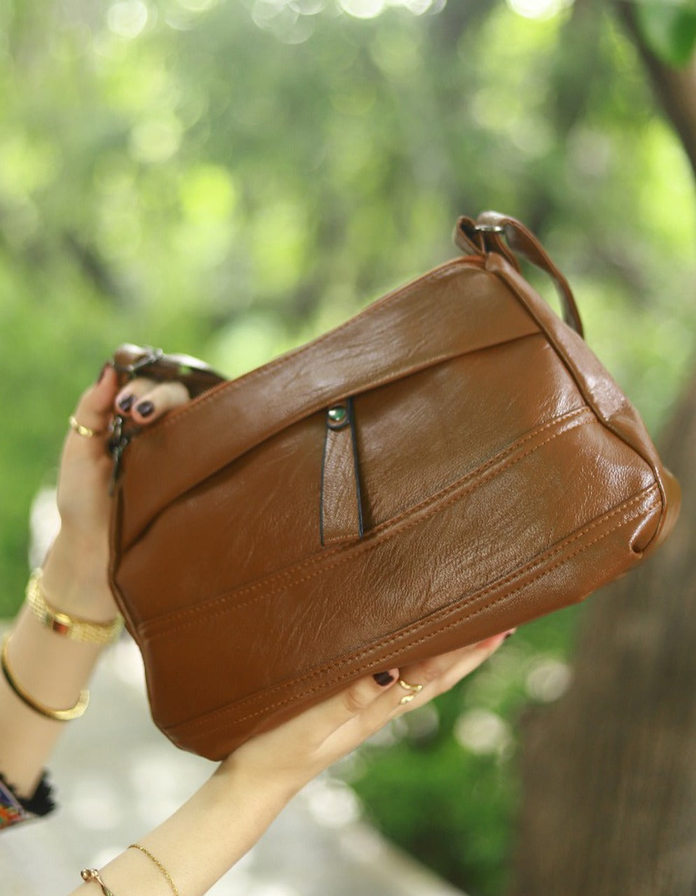Genuine Leather Crossbody Stylish Large Capacity Shoulder Bag for Women image 0