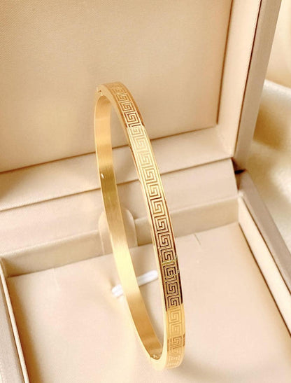 Textured Detail Bangle Material: Stainless Steel image 8